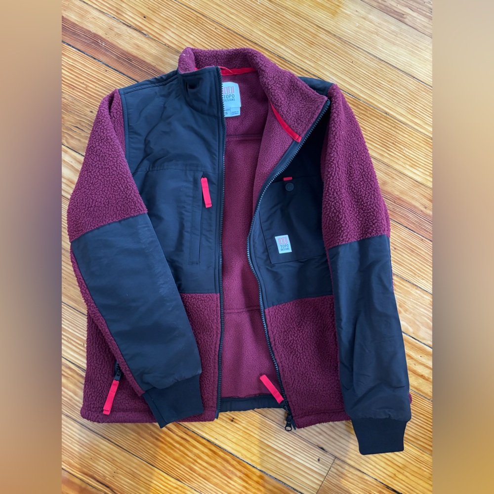 Topo Designs Burgundy and Black Lightweight Jacket